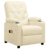 vidaXL Electric Massage Recliner Cream Faux Leather view 1