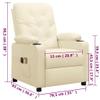 vidaXL Electric Massage Recliner Cream Faux Leather view 2