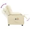 vidaXL Electric Massage Recliner Cream Faux Leather view 3