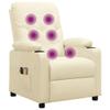 vidaXL Electric Massage Recliner Cream Faux Leather view 4