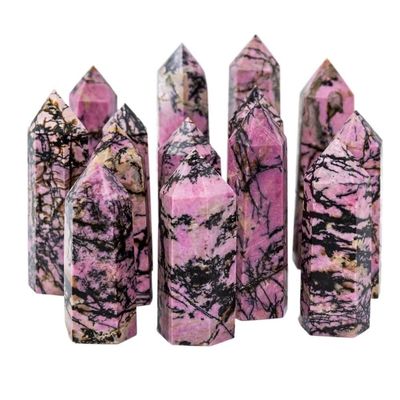 WGPHD At-Home Meditation Natural Reiki Garnet Point Crystal Tower Healing Stone, 1 Pack (Color: Rhodonite, Size: 7–8 cm)