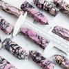 WGPHD At-Home Meditation Natural Reiki Garnet Point Crystal Tower Healing Stone, 1 Pack (Color: Rhodonite, Size: 7–8 cm) view 3