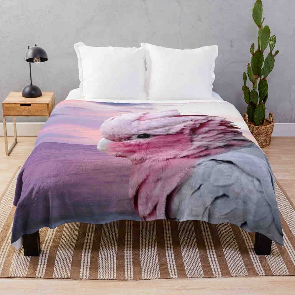 3D Parrot, Galah, and Cockatoo Flannel Blanket