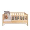 Kids' House Bed with Fall Guard, 80 x 180 cm, Pine Wood Frame and Slatted Base view 1