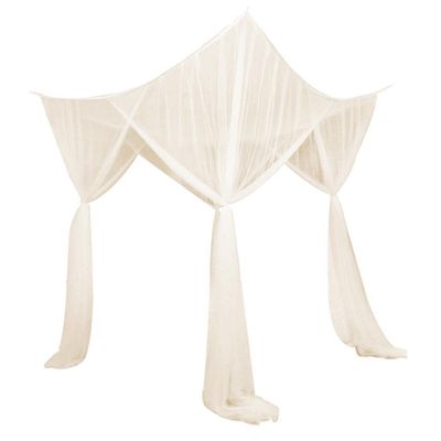 Folpus 4-Post Bed Canopy Net, Beige, 210 x 190 x 24 cm