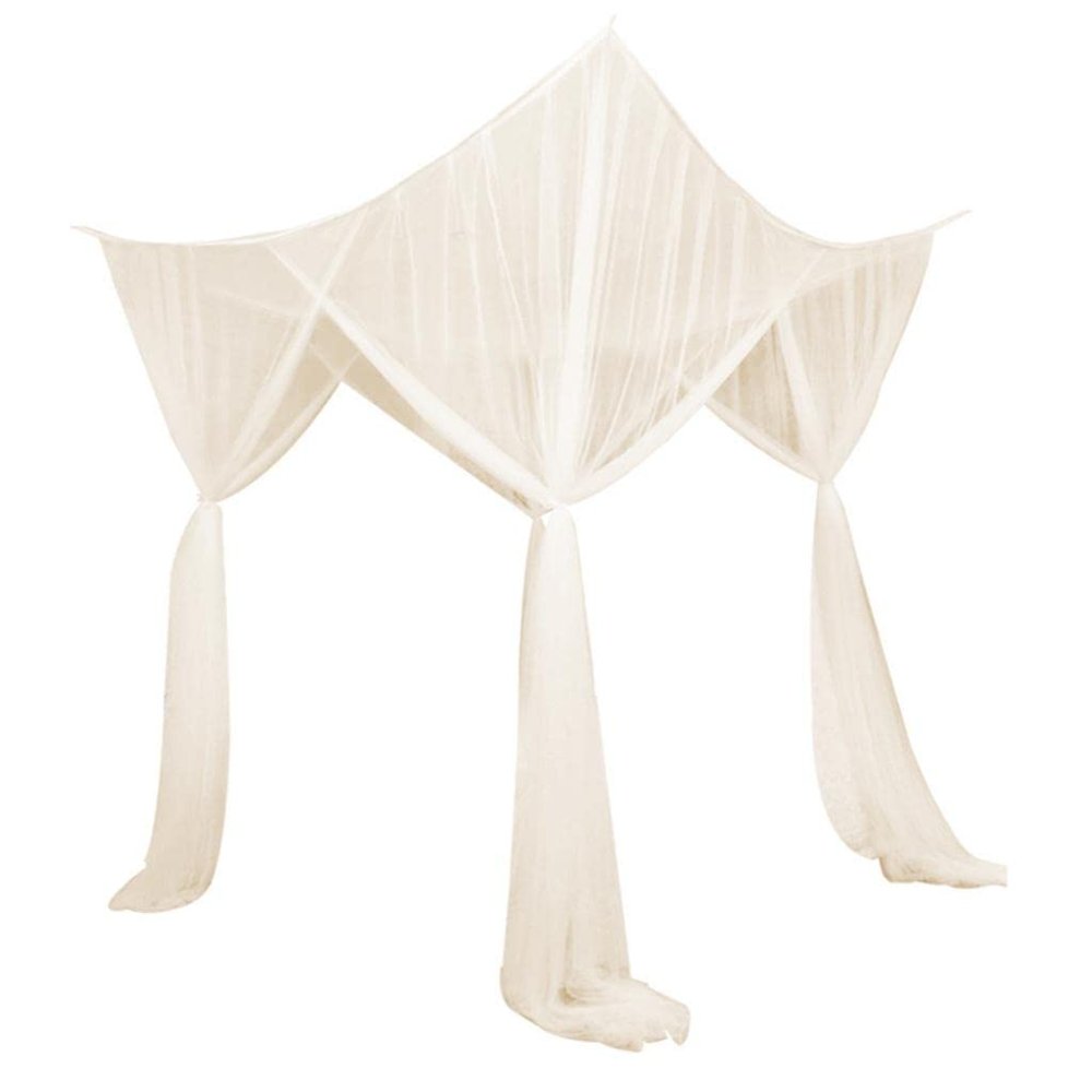 Folpus 4-Post Bed Canopy Net, Beige, 210 x 190 x 24 cm