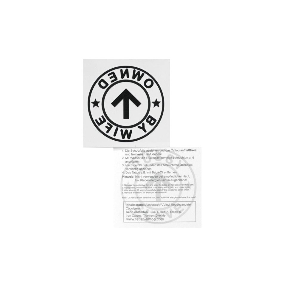 2 x Owned By Wife Tattoo – Black Lettering – Sexy Kinky Fetish Tattoo (2)