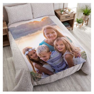 HWLY Personalized Baby Girl Blanket with Photo, 120 x 180 cm