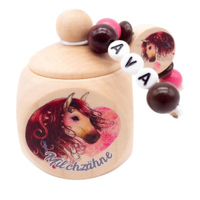 Personalized Baby Tooth Box for Girls – Red Pony Horse