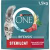 PURINA ONE Bifensis Sterilized Cat Food for Adults, Beef and Wheat, 6 Bags, 1.5 kg view 1