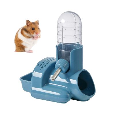 Hamster Water Bottle, 3-in-1 Freestanding Automatic Water Dispenser (Blue)