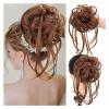 Messy Bun Hairpiece Scrunchie with Long Curly Synthetic Ponytail view 2