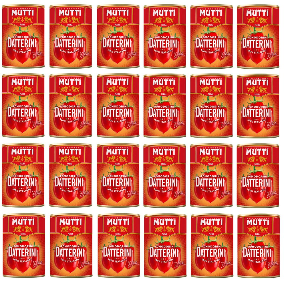 24 x Mutti Pomodorini Datterini Cherry Tomatoes, 400 g Can