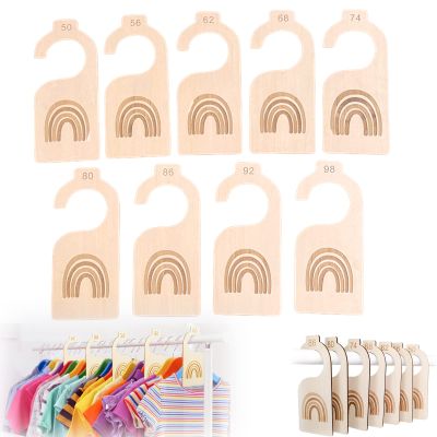CAOMEI Wooden Baby Clothing Size Dividers, 9-Piece Set, Sizes 50–98