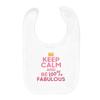 Fabulous Baby Organic Cotton Bib – “Keep Calm and Be 100%” English Parody Humor view 1