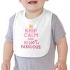 Fabulous Baby Organic Cotton Bib – “Keep Calm and Be 100%” English Parody Humor view 2