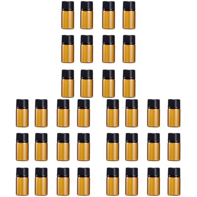 Beaupretty 3 Sets of 1 mL Mini Bottles with Black Caps, 12 Pieces per Set