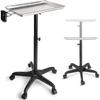 Rolling Salon Tray Cart, Adjustable-Height Aluminum Beauty Trolley, Black with Shelf view 1