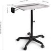Rolling Salon Tray Cart, Adjustable-Height Aluminum Beauty Trolley, Black with Shelf view 2