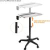 Rolling Salon Tray Cart, Adjustable-Height Aluminum Beauty Trolley, Black with Shelf view 3
