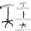 Rolling Salon Tray Cart, Adjustable-Height Aluminum Beauty Trolley, Black with Shelf view 4