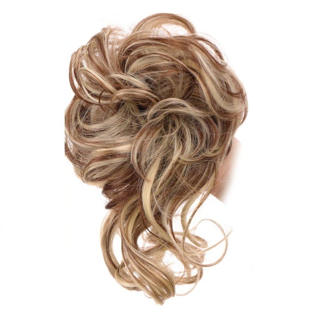 Messy Bun Scrunchie Hairpiece, Extra-Long Wavy Synthetic Chignon