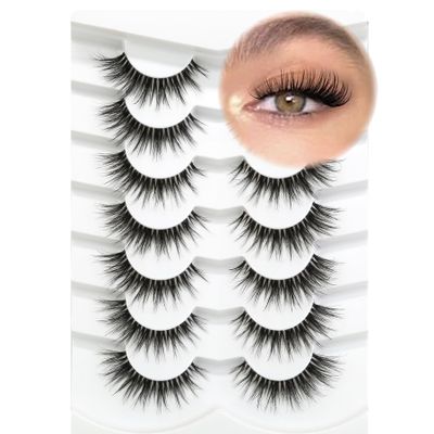 Happy Heartbeat 3D Clear Band Cat-Eye False Eyelashes, No. 219, 7 Pairs