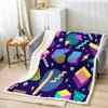 Memphis-Style Abstract Colorful Dots Sherpa Throw Blanket, 100 x 130 cm view 1