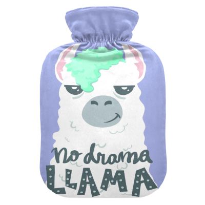 YOUJUNER 2 L Hot Water Bottle with Funny Llama Alpaca Cover