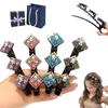 4-Piece Satin Fabric Hair Bands with Sparkling Crystal Braided Hair Clips for Women (A) view 1