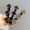 4-Piece Satin Fabric Hair Bands with Sparkling Crystal Braided Hair Clips for Women (A) view 4