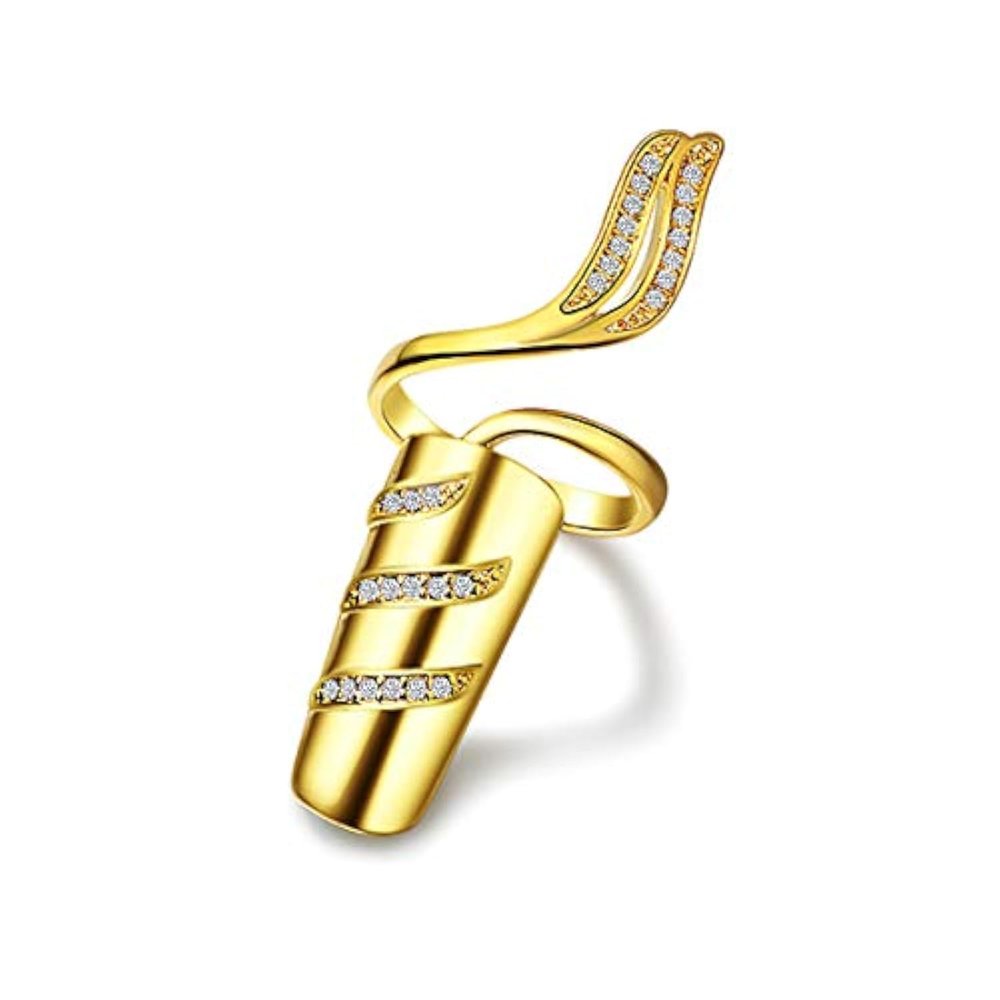 Women’s Index Finger Nail Ring, Crystal Rhinestone Nail Cap, SZ287