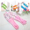 BOSUGE Kitchen Gloves, 2 Pairs of Lined Rubber Cleaning Gloves, Long Dishwashing Gloves, Orange Sheep view 2