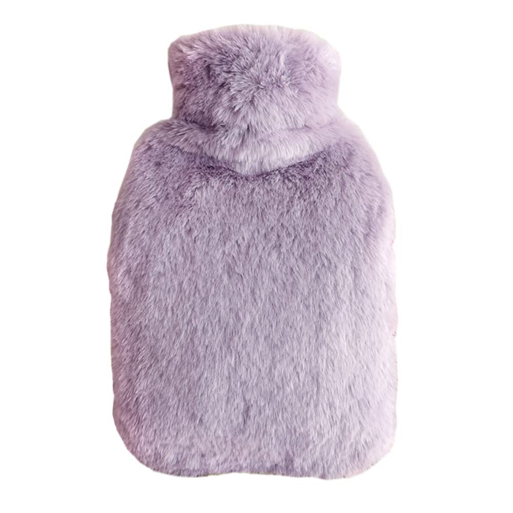 2.0 L Hot Water Bottle with Plush Kangaroo Pocket, Purple