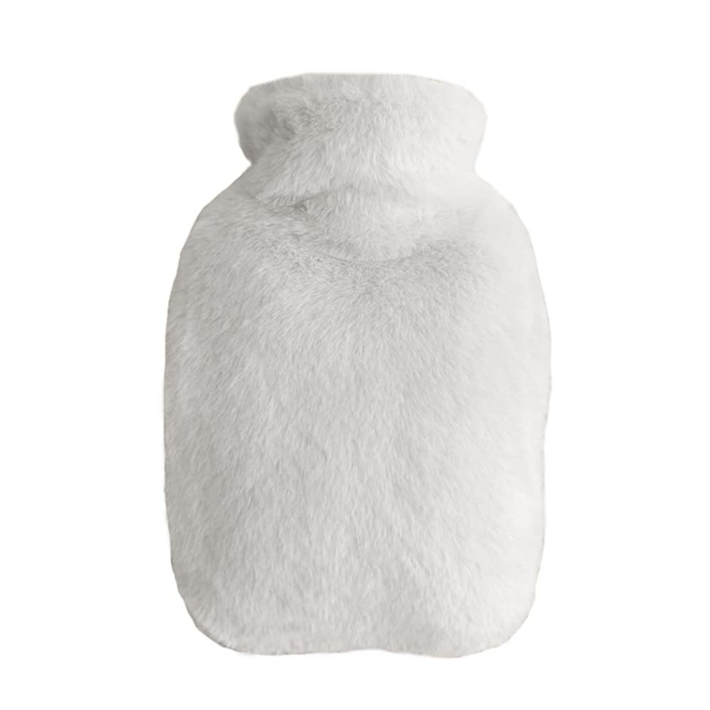 2.0 L Hot Water Bottle with Plush Kangaroo Pocket, White