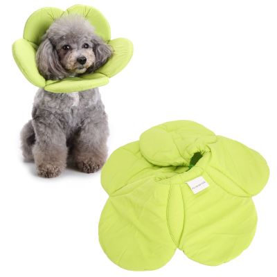 Pet Recovery Collar, Adjustable Soft Cone for Dogs and Cats, Cute Sunflower Sponge Collar for Biting and Licking, Wound Healing (L-2#)