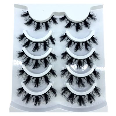 500 Pairs/100 Boxes 3D Mink Lashes, Natural Hair, Long False Eyelashes, Dramatic Eye Makeup, Fluffy Lashes (Color: 5 Pairs-113)