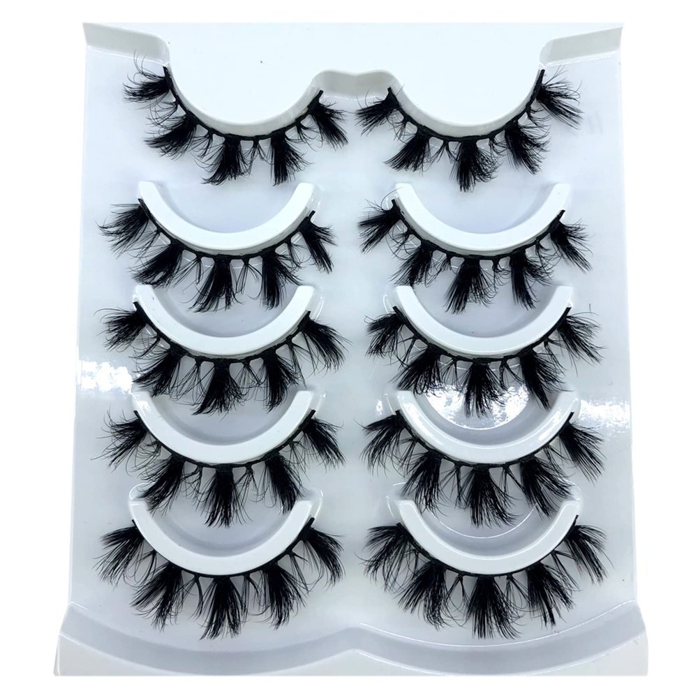 500 Pairs/100 Boxes 3D Mink Lashes, Natural Hair, Long False Eyelashes, Dramatic Eye Makeup, Fluffy Lashes (Color: 5 Pairs-113)