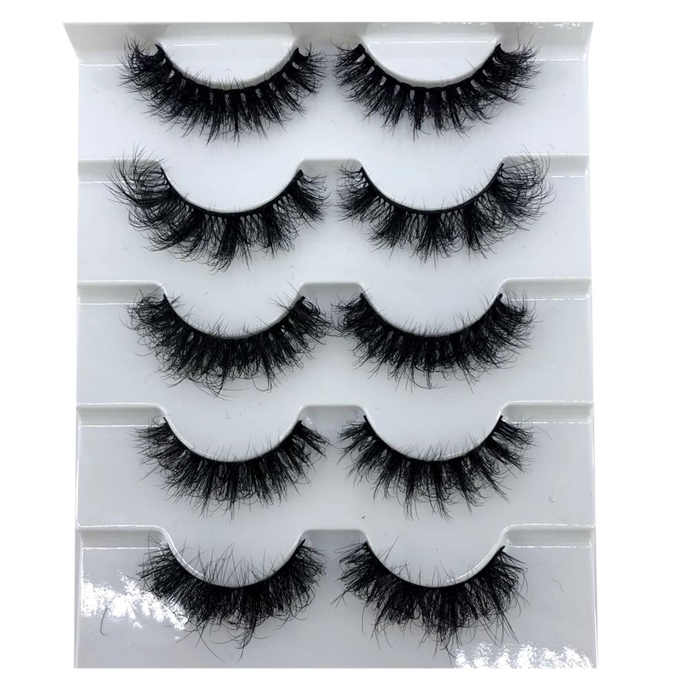 Demasiado 2022 5 Pairs One Box 3D Mink Hair False Eyelashes, Natural Thickness, Long Wispy Lashes, Makeup Beauty Extension Tools (Color: 5pairs-SS-12)