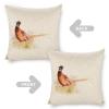 Icotoibabie Linen Pillow Cover, Pretty Pheasant, 18 x 18 in, Double-Sided view 3