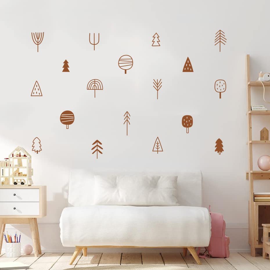 DOTUIARG Woodland Trees Wall Stickers, Removable PVC Nursery Decor