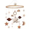 SWECOMZE Baby Crib Mobile with Stars, Wooden Hanging Wind Chime for Girls view 1