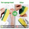 Josenidny Dish Scrub Sponge Brush Replacement Heads, 12 Pieces view 3