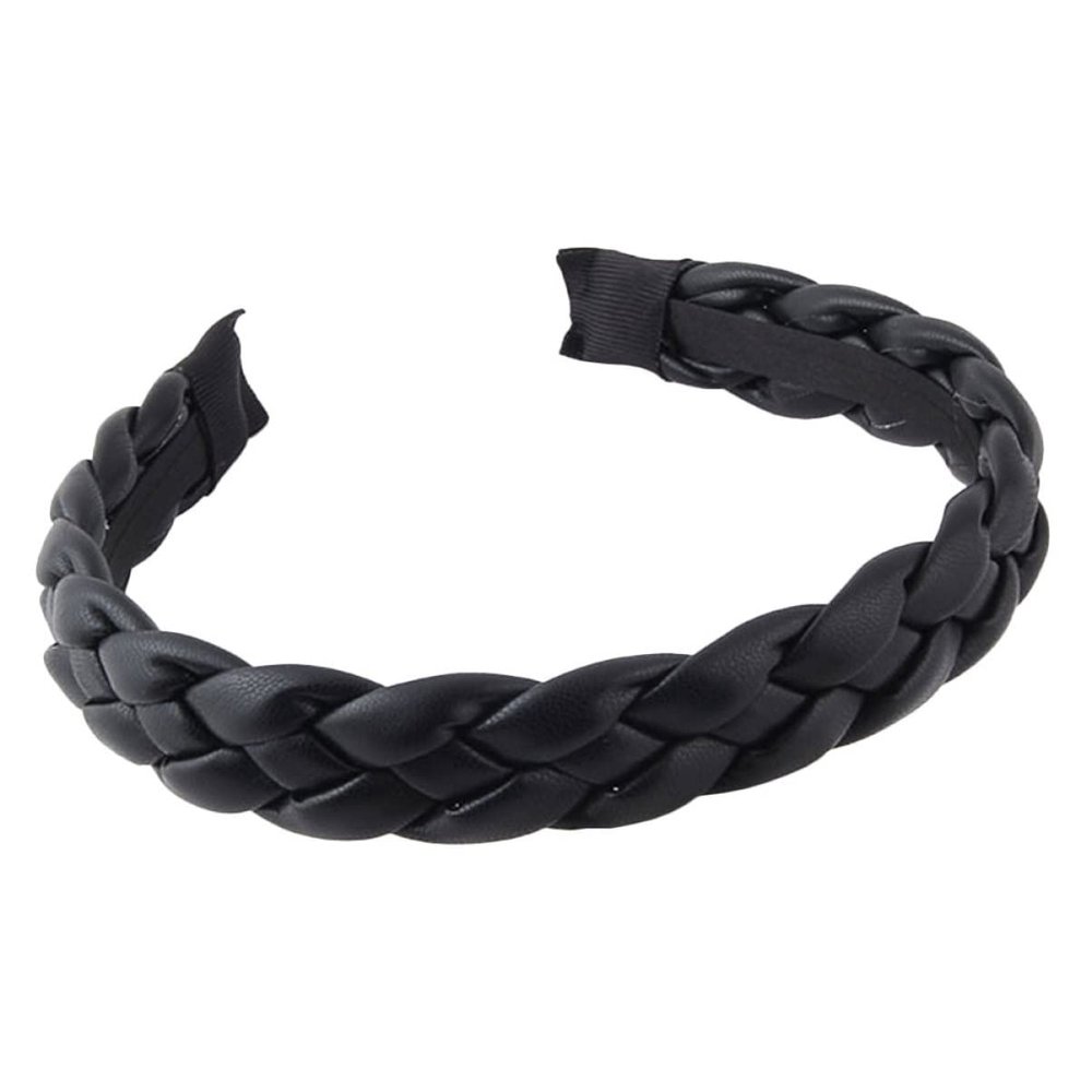 Wide Braided PU Retro Headband