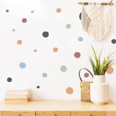 DOTUIARG Colorful Watercolor Dot Wall Stickers for Kids' Rooms