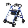Folding Lightweight Rollator with Seat, Aluminum Walker, Blue view 1