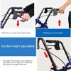 Folding Lightweight Rollator with Seat, Aluminum Walker, Blue view 4