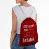 Red Drawstring Bag “Let’s Paws and Breathe” Cat & Pet Design, 12 L view 3