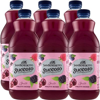 6x San Benedetto Succoso Red Fruits Juice Drink, PET Bottle, 1.5 L