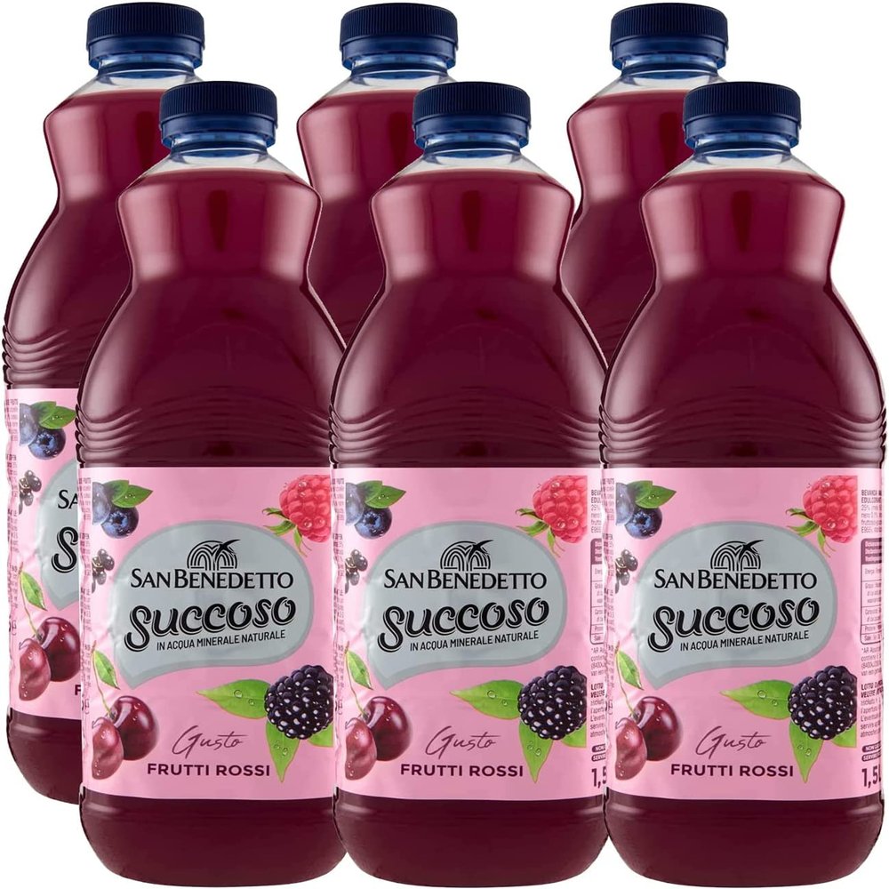 6x San Benedetto Succoso Red Fruits Juice Drink, PET Bottle, 1.5 L